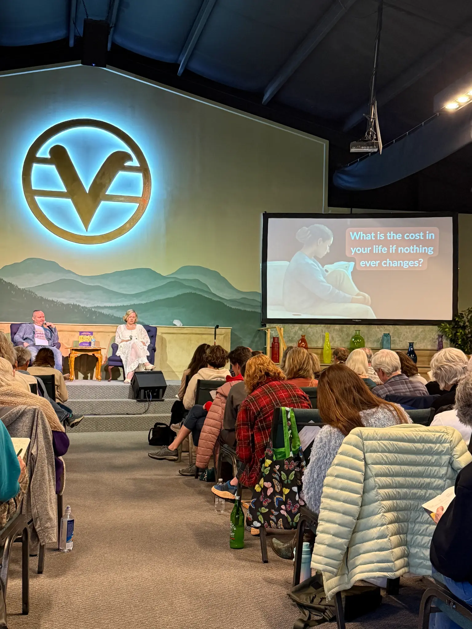 Matt and Joy Kahn teaching a live audience